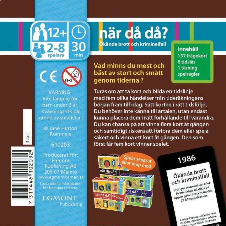 Egmont Spil När då då? - Pocket Økända Brott