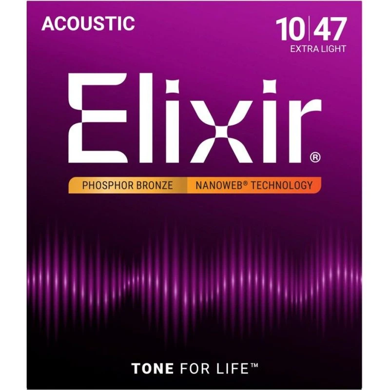 Elixir 16002 Nanoweb Phosphor Bronze Extra Light (10-47)