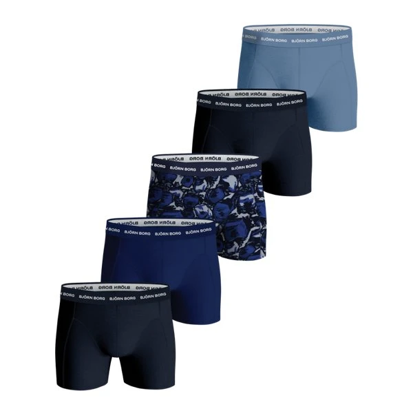 Björn Borg Cotton Stretch Boxers 5-pak, Blå, XXL