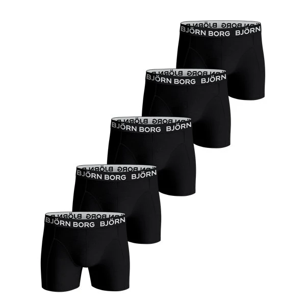 Björn Borg Cotton Stretch Boxers 5-pak, Sort, XXL