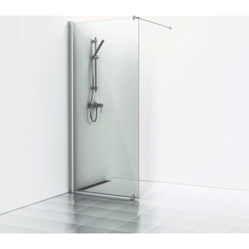Svedbergs Skoga brusevæg, 90 cm, røgfarvet glas, mat aluminium