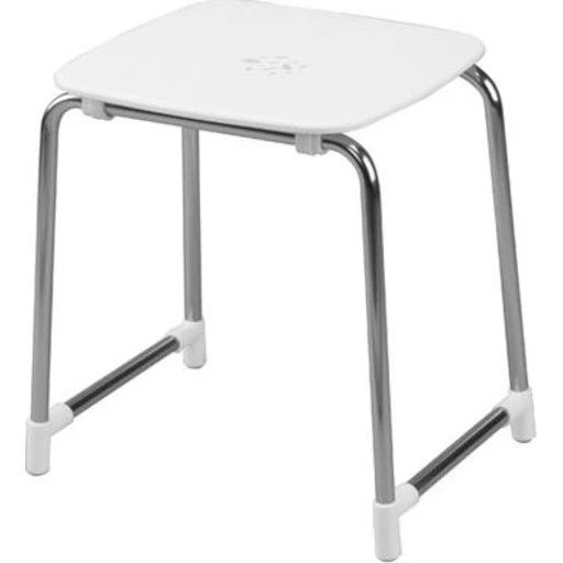 Prima Classe Hefe skammel - Hvid/Krom