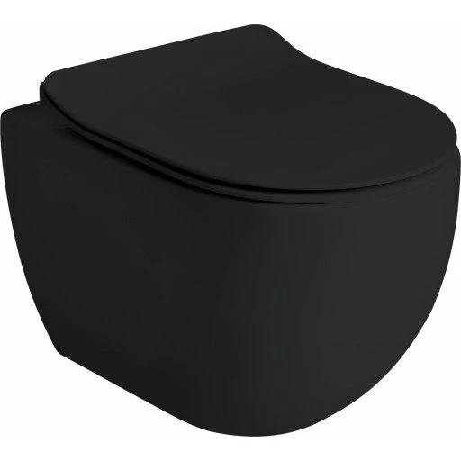 Lavabo Glomp Mini væghængt toilet, mat sort, uden skyllekant