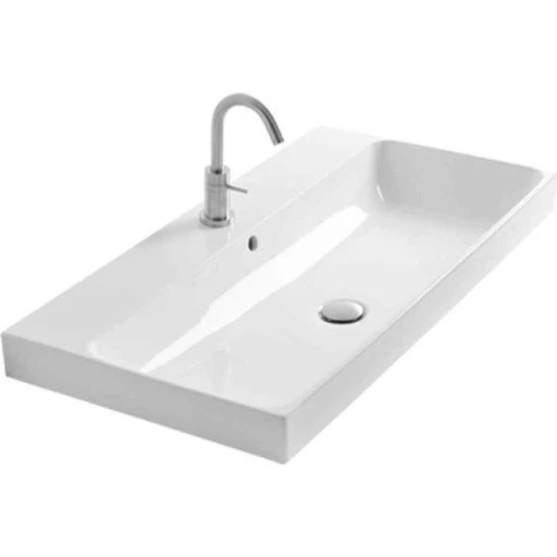 Lavabo håndvask i hvid porcelæn, 80x45 cm