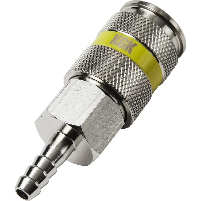 Kobling med 6 mm slangestuds - 1/4" Nikkelbelagt Messing