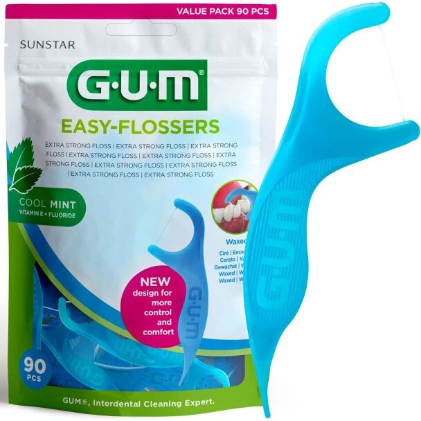 GUM Easy-Flossers tandtråd m. fluorid - 90 stk.