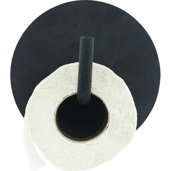 House Doctor Toiletrulleholder Text, Sort Aluminium, Ø13 x H12,5 cm