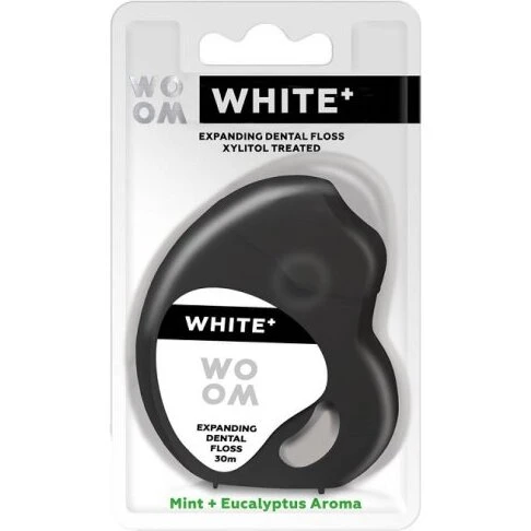 WOOM White+ ekspanderende tandtråd 30 m – Mint & Eucalyptus