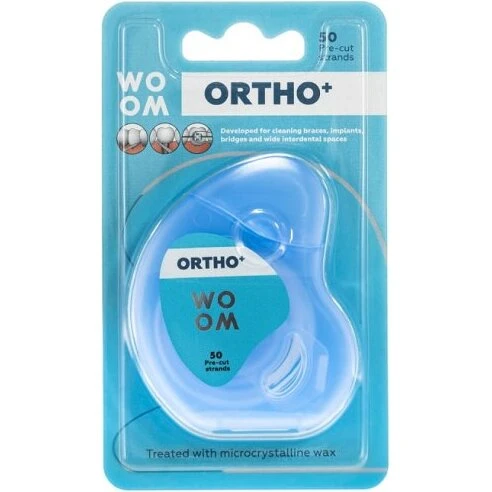 WOOM Ortho+ tandtråd til bøjler og broer, 50 stk