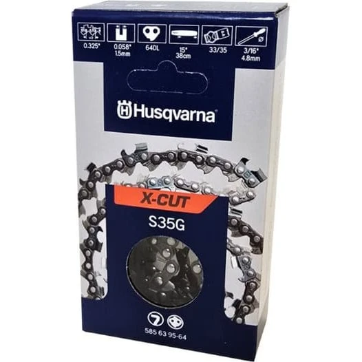 Husqvarna X-Force Sæt: 38cm Sværd + 2 S35G Kæder