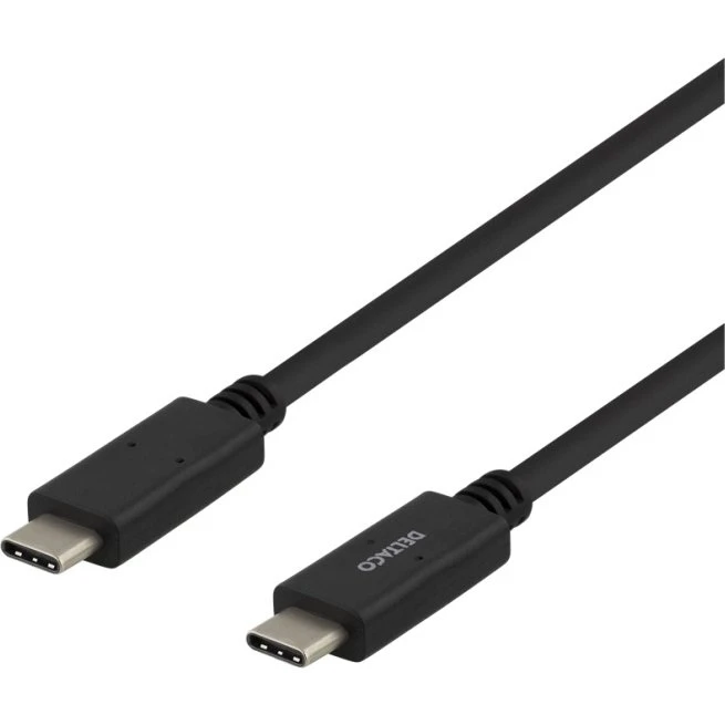 DELTACO USB-C til USB-C kabel, 3m, sort