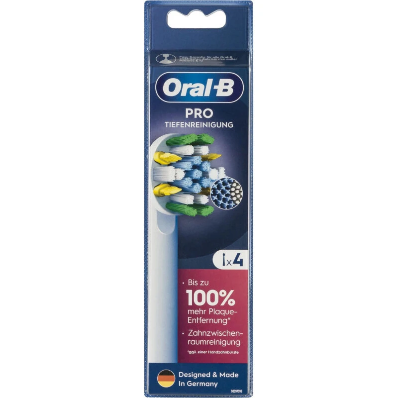 Oral-B Pro Deep Cleaning tandbørstehoveder 4 stk, hvid