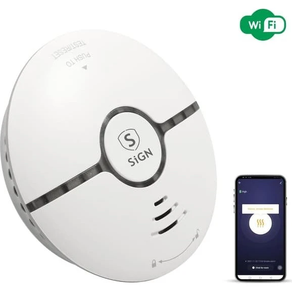 SiGN Smart WiFi Røgalarm - Optisk brandalarm med app-notifikation