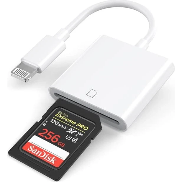 NÖRDIC Lightning SD UHS-I Kortlæser til iPhone og iPad