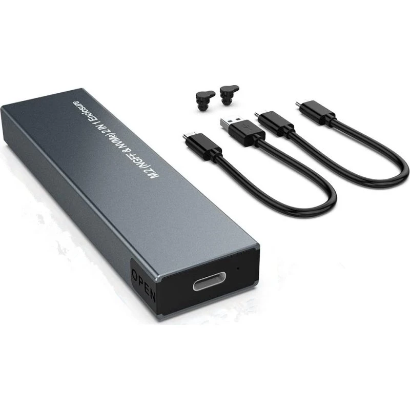 NÖRDIC HY2071 M.2 NVMe & SATA SSD Kabinet - USB-A & USB-C