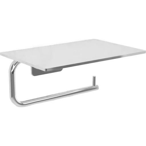Scandtap Style toiletrulleholder i poleret rustfrit stål med hylde