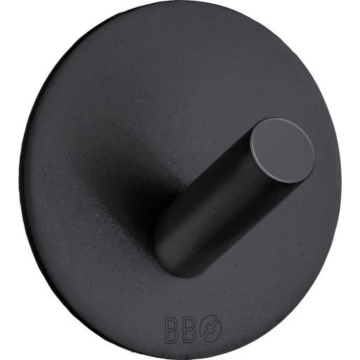 Beslagsboden Håndklædekrog, Mat Sort, Ø48 mm