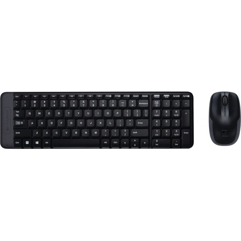 Logitech MK220 trådløst mini-tastatur med mus, sort