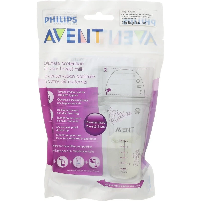 Philips Avent poser til brystmælk 180 ml, 25 stk