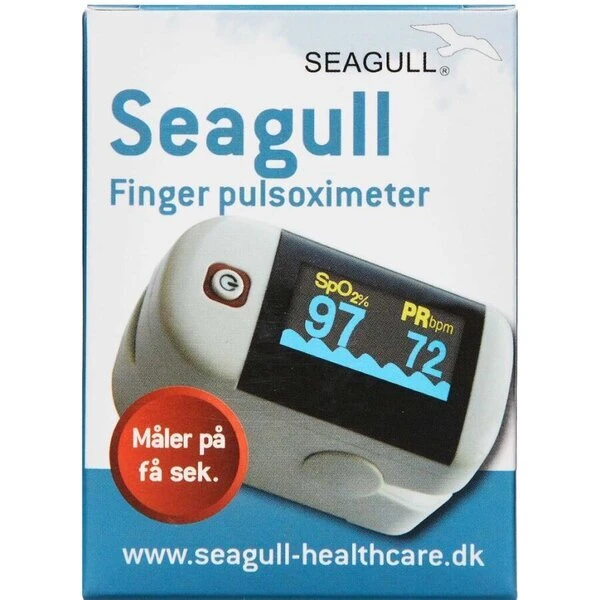 Seagull pulsoximeter - fingerpulsmåler med farvedisplay