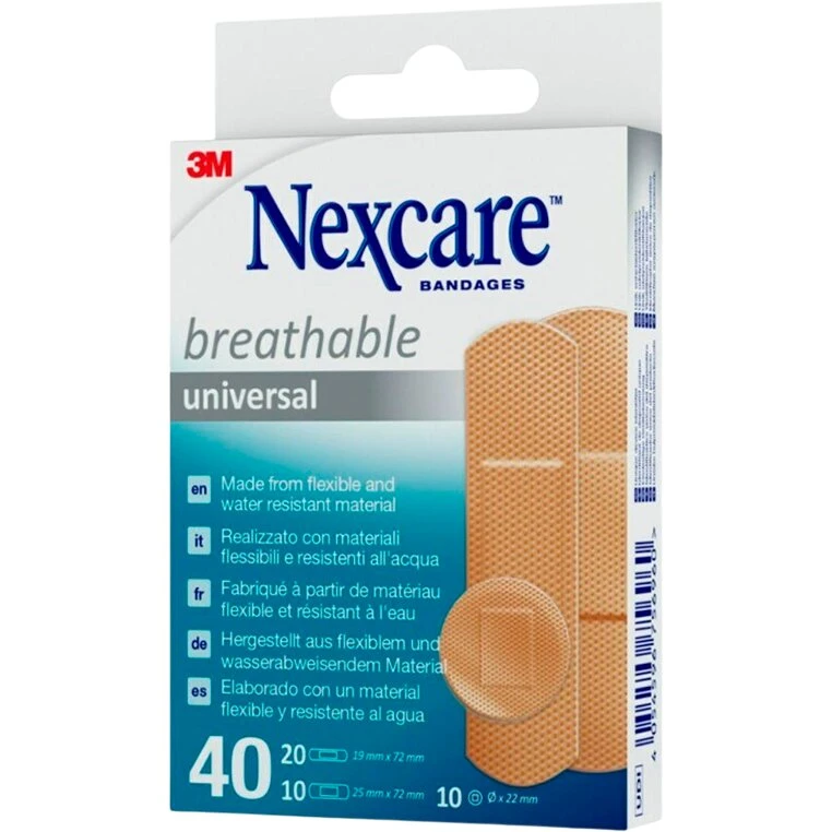 Nexcare Universal Åndbare Plastre, 40 stk