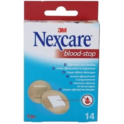 3M Nexcare Blood‑Stop rund plaster Ø22 mm lysebrun 14 stk
