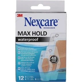 3M Nexcare Max Hold vandtætte plastre, 12 stk