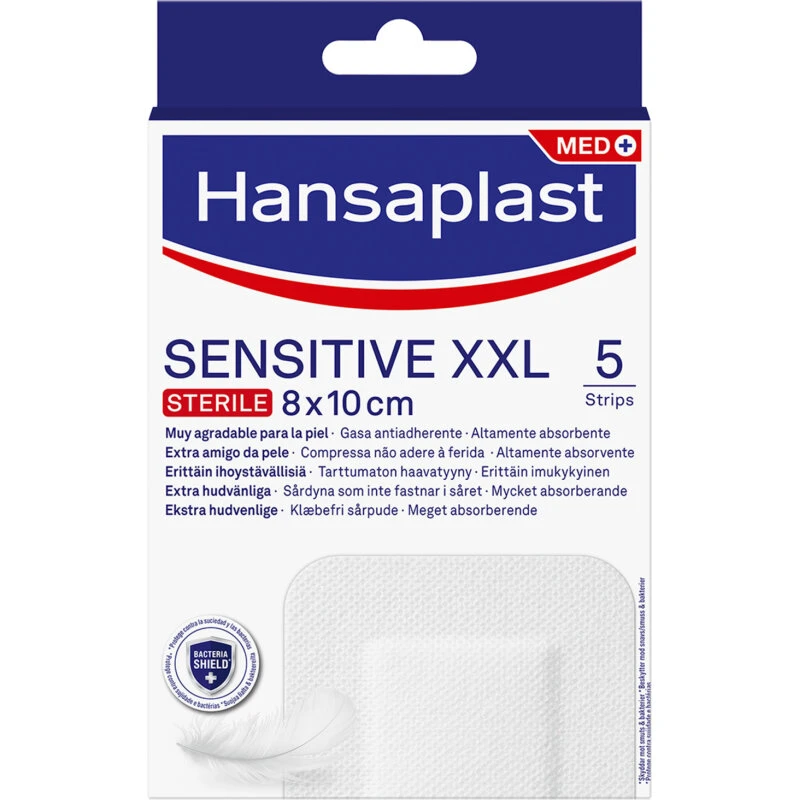 Hansaplast Sensitive XXL 8×10 cm plaster, 5 stk