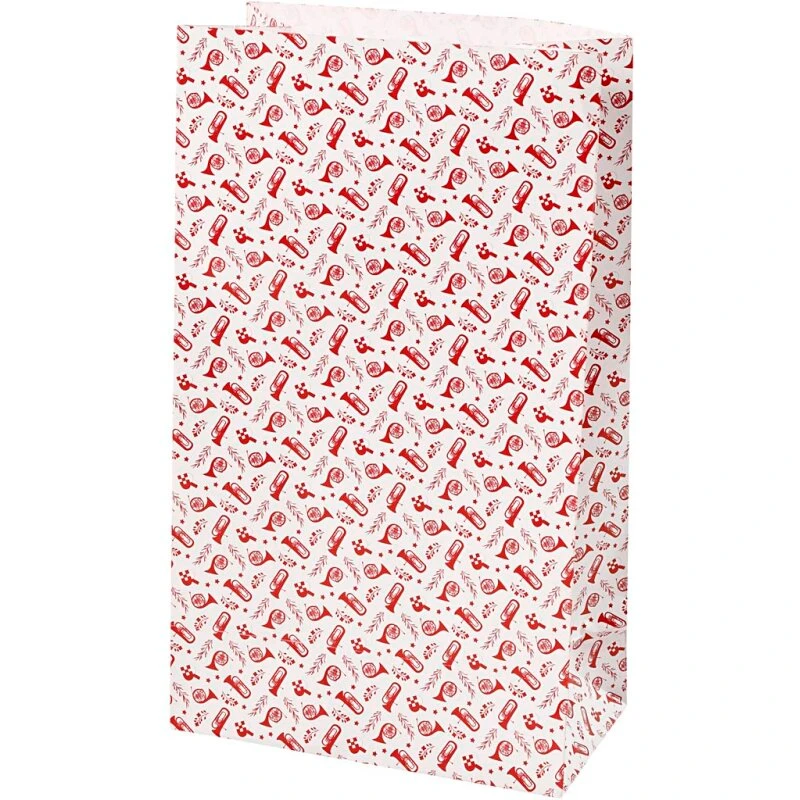 Vivi Gade papirposer, rød/hvid 21 cm, 8 stk. (80 g)