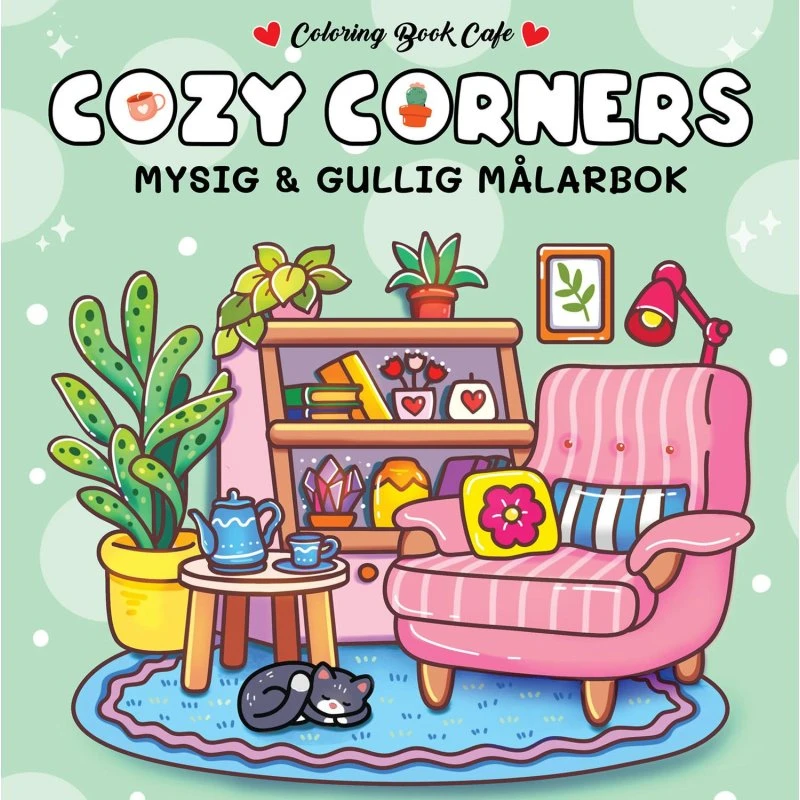 Malebog: Hyggehjørner - Cozy Coloring Malebog