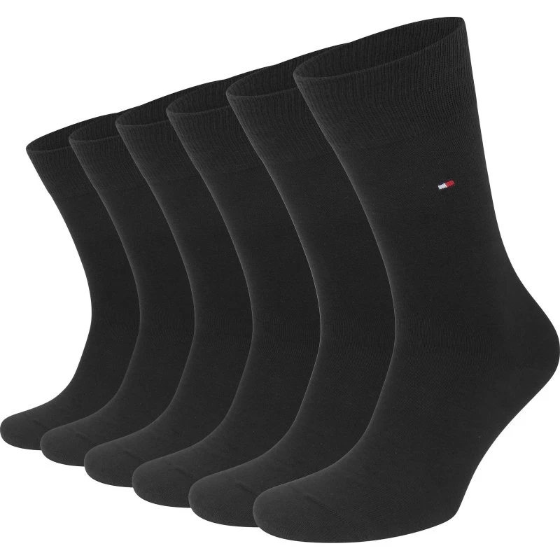 Tommy Hilfiger Classic stribede sokker 6-pak, sort, str. 47-49