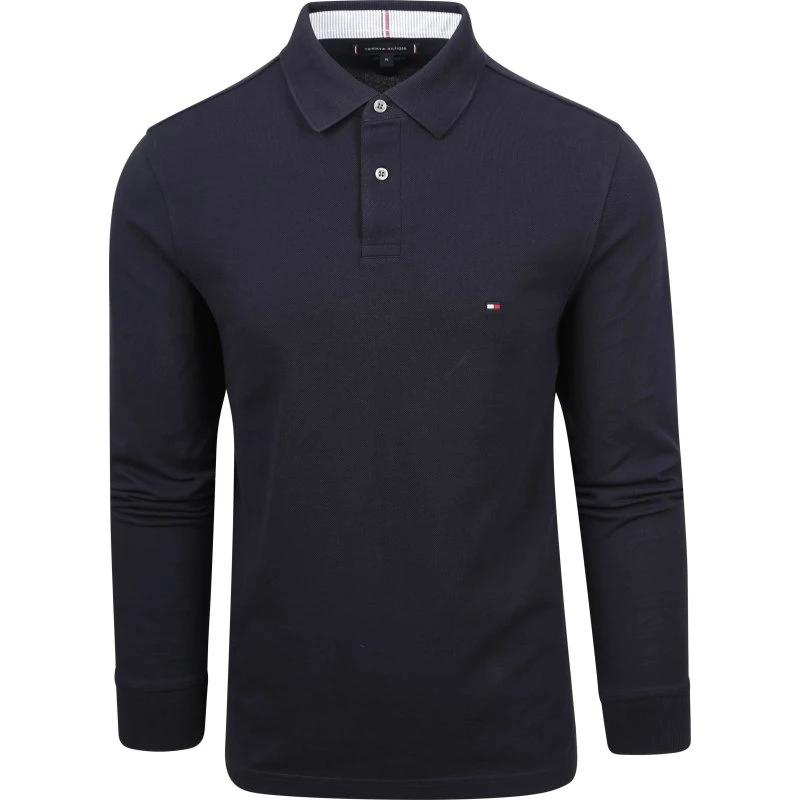 Tommy Hilfiger Poloshirt med lange ærmer - Navy, XXL