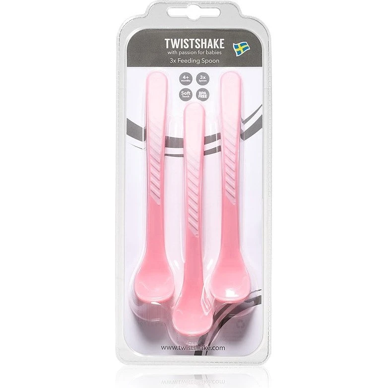 Twistshake Madeske Sæt 4+måneder, Pastel Pink, 3 stk
