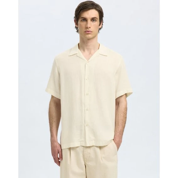 Selected Slhregnoa Mix Shirt SS Resort i hør