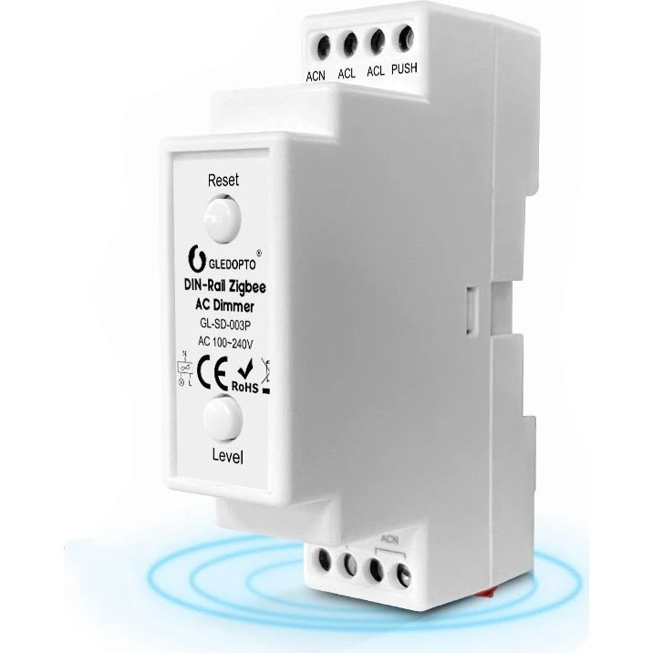 Gledopto Zigbee 3.0 dæmpermodul til DIN-skinne, 200W