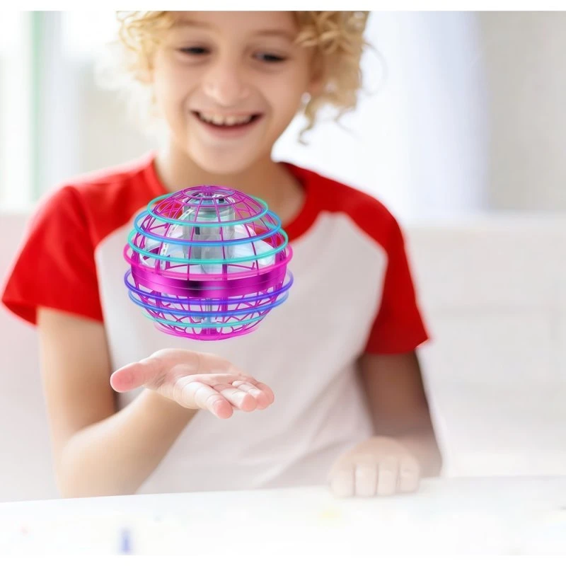 Hover Orb flyvende bold med RGB lys, lilla, Ø9,5 cm