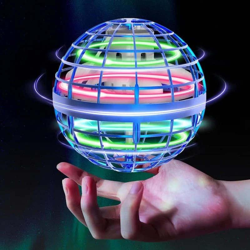 Hover Orb flyvende bold med RGB lys, blå, Ø8,5 cm