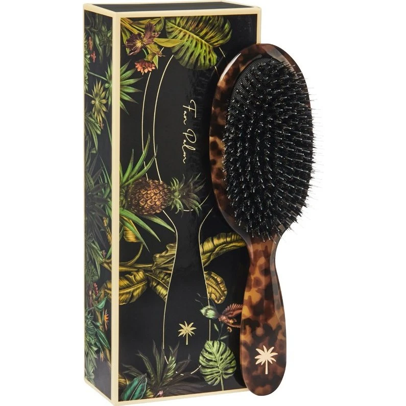Fan Palm Hair Brush Medium - Turtle