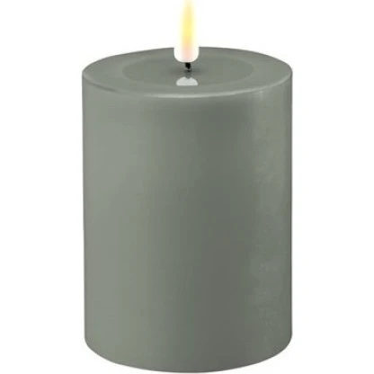 Deluxe Homeart LED Bloklys Sage Green 7,5x10 cm