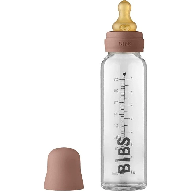 BIBS Baby glasflaske 225ml Woodchuck - Komplet sæt med latex