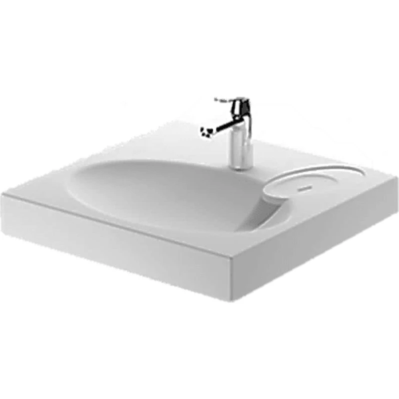 Claro håndvask med Grohe Eurodisc armatur, 60x60 cm, hvid