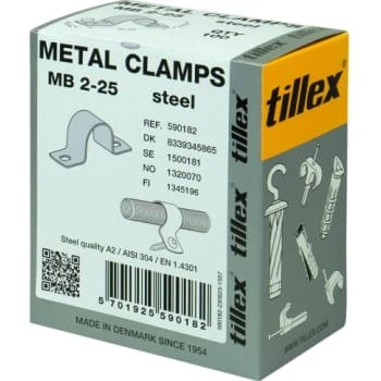 Tillex MB 25 mm Kabelbøjle, 2-lap, rustfrit stål A2/AISI 304