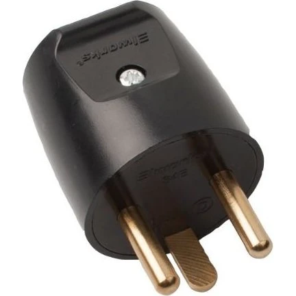 Stikprop med jord, 250V, 16A, IP20, sort