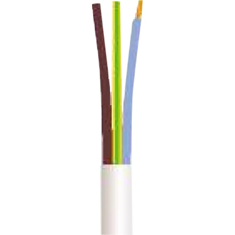 Rund PKLJ 3G0.75 hvid 100m