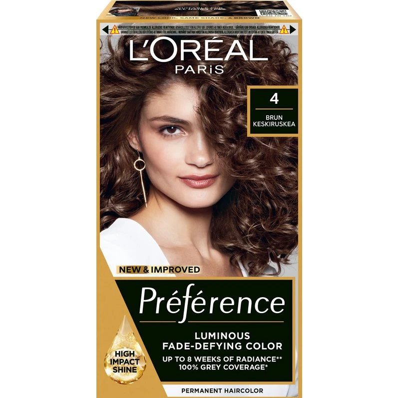 L'Oréal Paris Préférence Permanent Hårfarve - 4 Brun