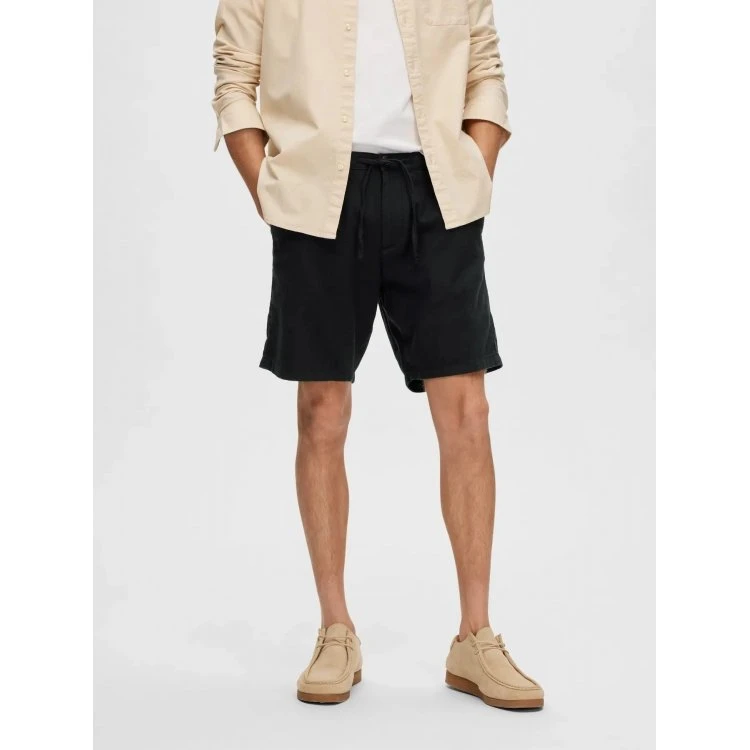 Selected Shorts Brody Linen Shorts i sort