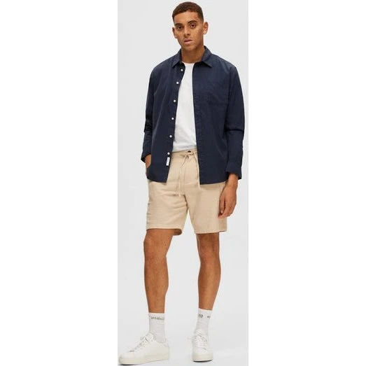 Slhregular Brody Linen Shorts i Økologisk Bomuld og Hør