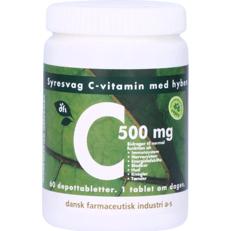 Berthelsen Naturprodukter C-vitamin 500 mg syresvag, 60 stk.