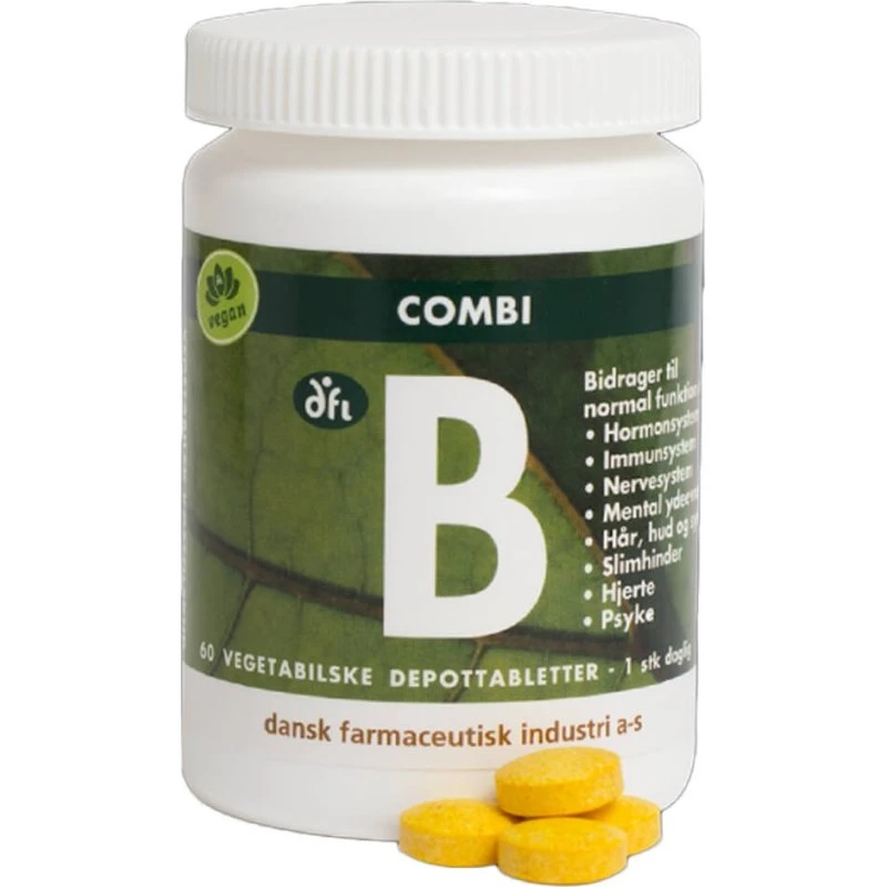 Berthelsen Naturprodukter Combi B - 60 stk. vegansk depot-tabletter