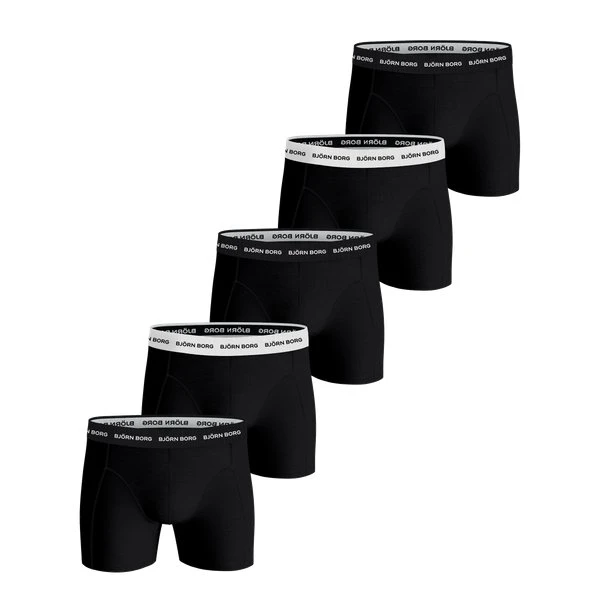 Björn Borg Cotton Stretch Boxers 5-pack - Sort, XXL